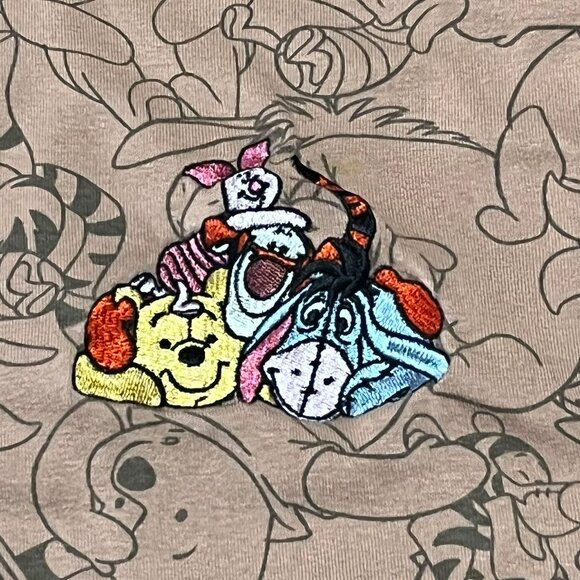 Disney Winnie the Pooh Juniors Embroidered Tank Top Shirt M Piglet Tigger Eeyore - Picture 3 of 5